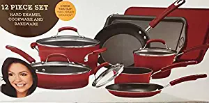 Best rachael ray stainless steel 11 piece cookware set – red handles