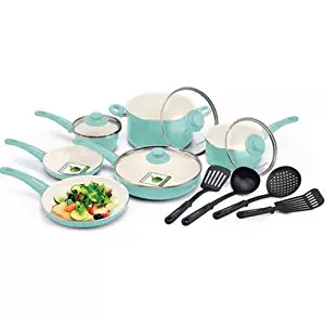 Best greenlife soft grip ceramic non-stick cookware set 14pc