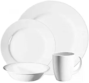 Corelle Vive 16-Piece Dinnerware Set, Dazzling White, Service for 4