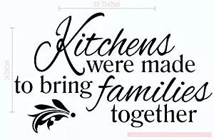 Wall Decor Plus More WDPM3186Kitchens Were Made To Bring Families Together Kitchen Wall Decal Quote, 23x14 , Black