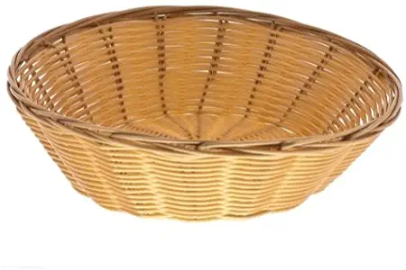 8-Inch Round Woven Bread Roll Baskets, Food Serving Baskets, Basket, Restaurant Quality, Polypropylene Material - Set of 2