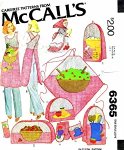 McCall's 6365 Sewing Pattern Kitchen Witch Apron Appliance Covers Potholder