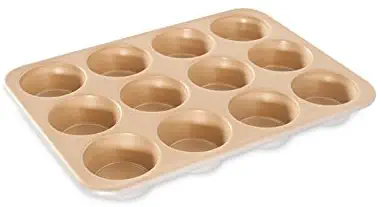 Nordic Ware Naturals Aluminum NonStick Muffin Pan, Twelve 2-1/2 Inch Cups