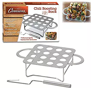 Chili Pepper Rack - Stainless Steel Jalapeno Chile Pepper Roaster with Seeder and Recipes