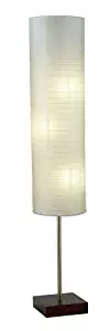 Adesso 4099-15 Gyoza Floorchiere Floor Lamp with Rice-Paper Shade, 12" x 12" x 67", Walnut