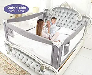 Bed Rails for Toddlers, Extra Long Kids' Bed Rails Guard, Full Size Baby Bedrail for Children, Infants Safety Guardrail, Supports Vertical Lifting (1 Side: 80''(L) X30''(H))