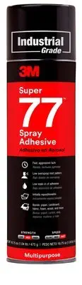 3M Super 77 Spray Adhesive Aerosol Clear - 24 oz