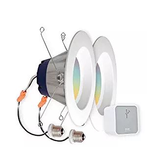 SYLVANIA LIGHTIFY Starter Kit, Includes 2 LIGHTIFY ZigBee Full Color RT 5/6 Recessed Lights, 65W Equivalent, and 1 OSRAM LIGHTIFY Gateway