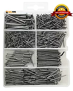 Qualihome Hardware Nail Assortment Kit, Includes Finish, Wire, Common, Brad and Picture Hanging Nails