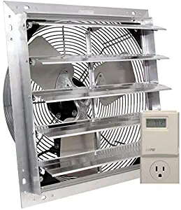 VES Exhaust Fan, Shutter Fan, Box Fan, with 9 Foot Cord 3 Speed for Indoor or Outdoor Ventilation (20 Inches with Control)