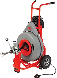 RIDGID 60052 K-7500 Drum Machine with C-100 3/4 Inch x 75 Foot Solid Inner Core Cable and AUTOFEED Control, Drain Cleaning Machine with Drain Auger