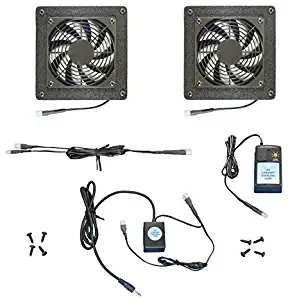 2-Zone 12-Volt Trigger-Controlled AV cabinet cooling Fans (12v), for Home Theater Cabinets