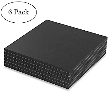 Melife Neoprene Rubber Mats, 6” x 6” Adhesive Foam Padding Weather Stripping Non-Slip Furniture Pads Black Rubber Insulation Anti-Vibration Pads. (6 Pack)