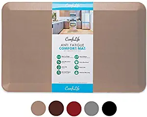 ComfiLife Anti Fatigue Floor Mat – 3/4 Inch Thick Perfect Kitchen Mat, Standing Desk Mat – Comfort at Home, Office, Garage – Durable – Stain Resistant – Non-Slip Bottom – Beige, 20x32 Inch