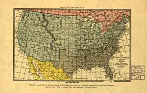 INFINITE PHOTOGRAPHS Map of The United States of America Showing The Boundaries of The Union and Confederate Geographical divisions and Departments, June 30, 1861. United States|Civil War|History|s