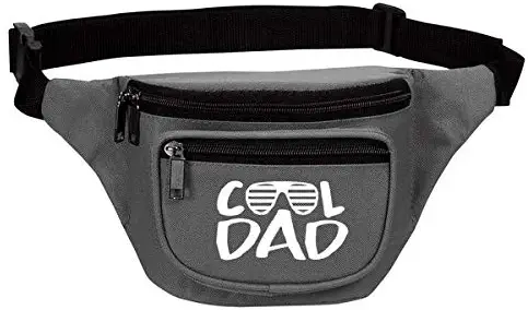 Funny Fanny Pack for Men, Dad, Hubby, Husband - Cool Dad Gray Waist Belt Bag, Phanny Pack for Travel, Gym, Running, Dog Walking, Hiking - Great Gift (Cool Dad Gray)