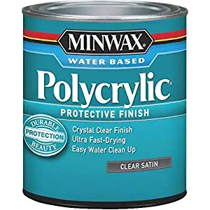Minwax 63333444 Polycrylic Protective Finish Water Based,1 quart, Satin
