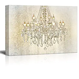 wall26 - Chandelier on Vintage Background - Canvas Art Wall Decor - 24x36 inches