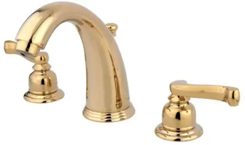 Kingston Brass KB982FL Royale Widespread Lavatory Faucet with Brass Pop-Up, Polished Brass