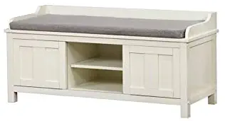 Riverbay Furniture Entryway Storage Bench in White