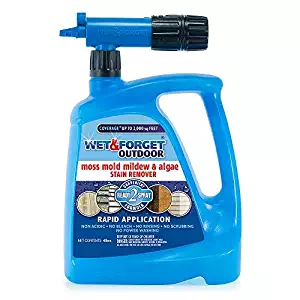 Wet and Forget 805048 Moss, Mold, Mildew and Algae Stain Remover Hose End, 48 oz. - Blue