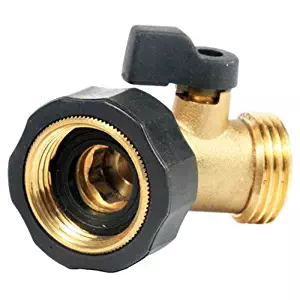 Camco Stainless Steel Solid Brass Water 45 Degree Valve- Easy Grip Valve Handles and Simple Water Hose Connection CSA Low Lead Certified - (20173)