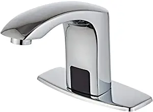 Luxice Sensor Automatic Touchless Bathroom Sink Faucet Hot & Cold Mixer Cover Plate Included Faucet,Chrome Finished