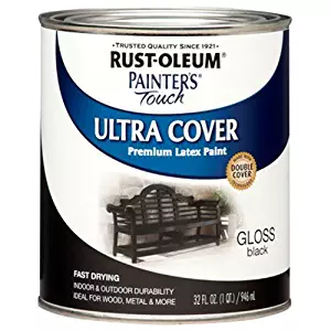 Rust-Oleum 1979502 Painters Touch Latex,1-Quart, Gloss Black