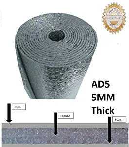 US Energy Products AD5 Reflective Foam Core Insulation, Cold and Heat Shield, Radiant Barrier, Thermal Insulation 24''X50ft
