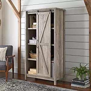 Better Homes and Gardens Modern Farmhouse Storage Cabinet, Rustic Gray Finish By Dreamsales