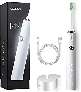 Sonic Electric Toothbrush Rechargeable for Adults, Teens and Kids, 3 Modes with 2 Mins Built-in Timer - Wireless Charging, Dupont Brush Heads
