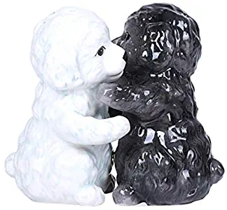 Pacific Giftware Hugging Maltese Puppy Magnetic Ceramic Salt and Pepper Shakers Set