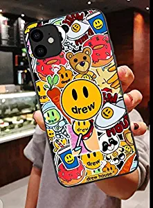 TDX Drew House Justin Bieber Soft Phone Case for iPhone 11 Pro MAX Smiley face for iPhone X SE 6 6S 7 8 Plus XR Xs Max Protective case Cover (iPhone 11 pro)