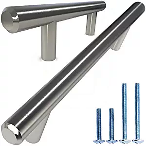 Alpine Hardware | 25Pack ~ 3" (76mm) Hole Center | SOLID Stainless Steel, Bar Handle Pull with A Fine-Brushed Satin Nickel Finish | Kitchen Cabinet Hardware/Dresser Drawer Handles