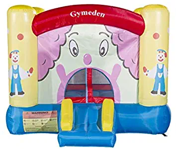 Gymeden Inflatable Castle Bounce House with Pump Blower for Kids Birthday Party Jumping Inflatable Indoor Outdoor playset Bouncy House Castle Roller Coaster Trampoline Playground with Clown Image