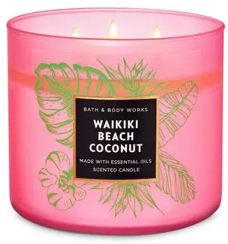 Waikiki Beach Coconut 3 Wick Candle by White Barn ~ Bath and Body Works