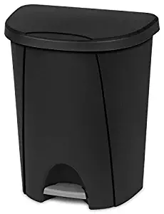 STERILITE 10949004 Step Can, Black, 6.6 Gallon