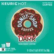 The Original Donut Shop Dark Single-Serve K-Cup Pods, Dark Roast Coffee, 18 Count - Pack of 1
