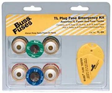 Bussmann TL-EK TL Fuse Assortment Contains 1 Ea. TL-15, 2 Ea. TL-20 & 3 Ea. TL-30 And 1 Fuse Tester, 6-Pack plus Tester