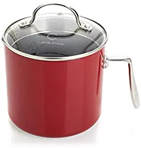 Curtis Stone Dura-Pan Nonstick 2-Quart Jug Sauce Pan with Lid - Red