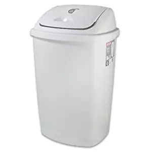 Sterilite 10888004 50 ltr. Swing Top Wastebasket Can, White