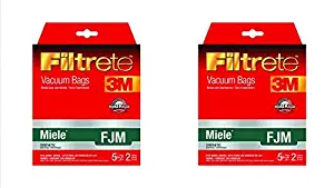 Miele FJM Synthetic Vacuum Bags and Filters by Filtrete, 10 Bags and 4 Filters