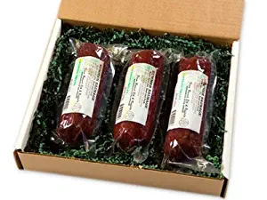 Venison, Bison and Elk Summer Sausage Gift Box, 3 Original Flavor