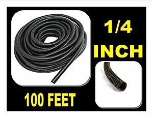 100 FT 1/4" INCH Split Loom Tubing Wire Conduit Hose Cover Auto Home Marine BlackMarine Black (Original Version)