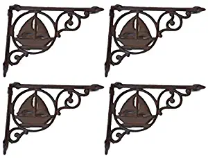 4 Cast Iron Brackets for Nautical Sail Boat Rustic Home Decor and Bookshelf, Corbels, Braces, Etc.!