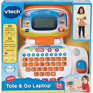 VTech Tote & Go Laptop / The learning laptop has 20 learning activities teach 60+ words, spelling, shapes, logic, animals and more