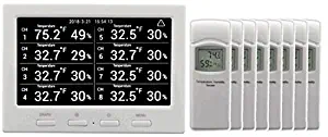 Ambient Weather WS-3000-X8 Wireless Thermo-Hygrometer with Logging, Alarming, Radio Controlled Clock with 8 Remote Sensors