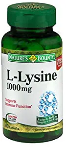 Nature's Bounty L-Lysine 1000 mg Tablets 60 ea (Pack of 4)