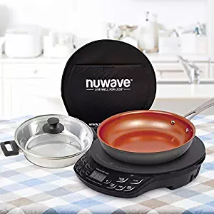 NuWave 30529 Outdoor Camping Bundle PIC Flex, Carrying Case, 2 Qt SS Pot w/Lid & 9” Pan, one size black