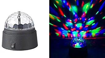 Rotating Crystal Ball LED Light Dome Battery-Operated 3.5